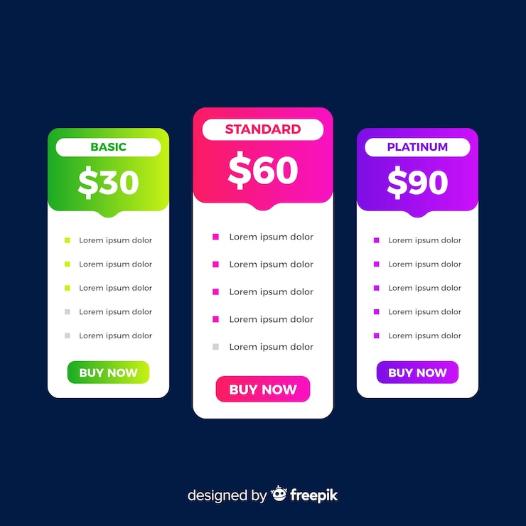 Vector recopilación de la lista de precios fijos