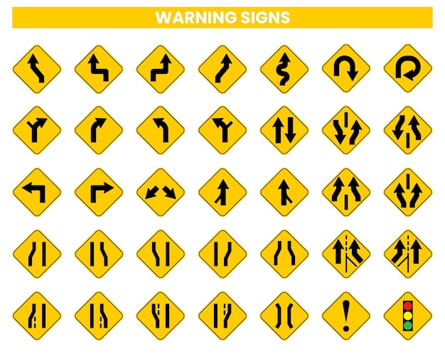 recopilación de señales de advertencia vectoriales