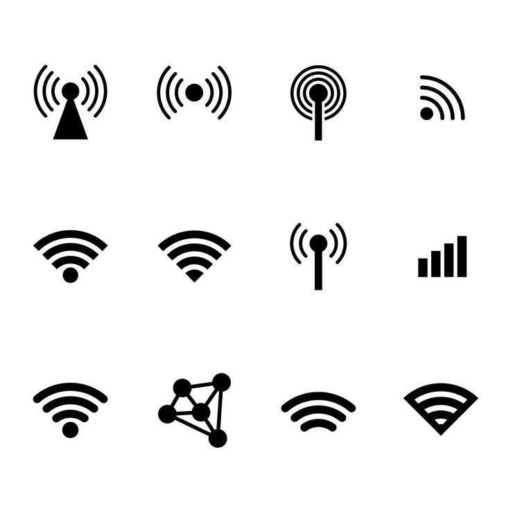 Vector recopilación de vectores inalámbricos o de red y wifi