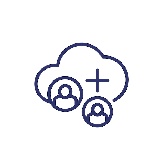recopilar datos de usuario en un icono de línea de nube
