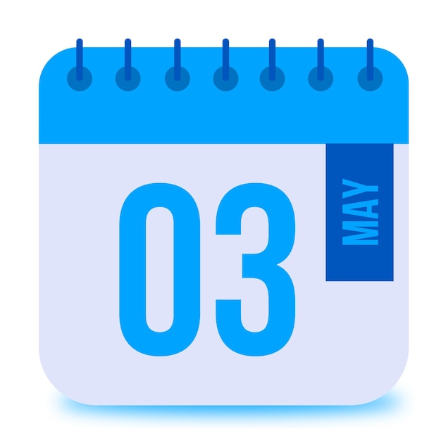 Vector recordatorio diario del planificador del calendario del mes de mayo