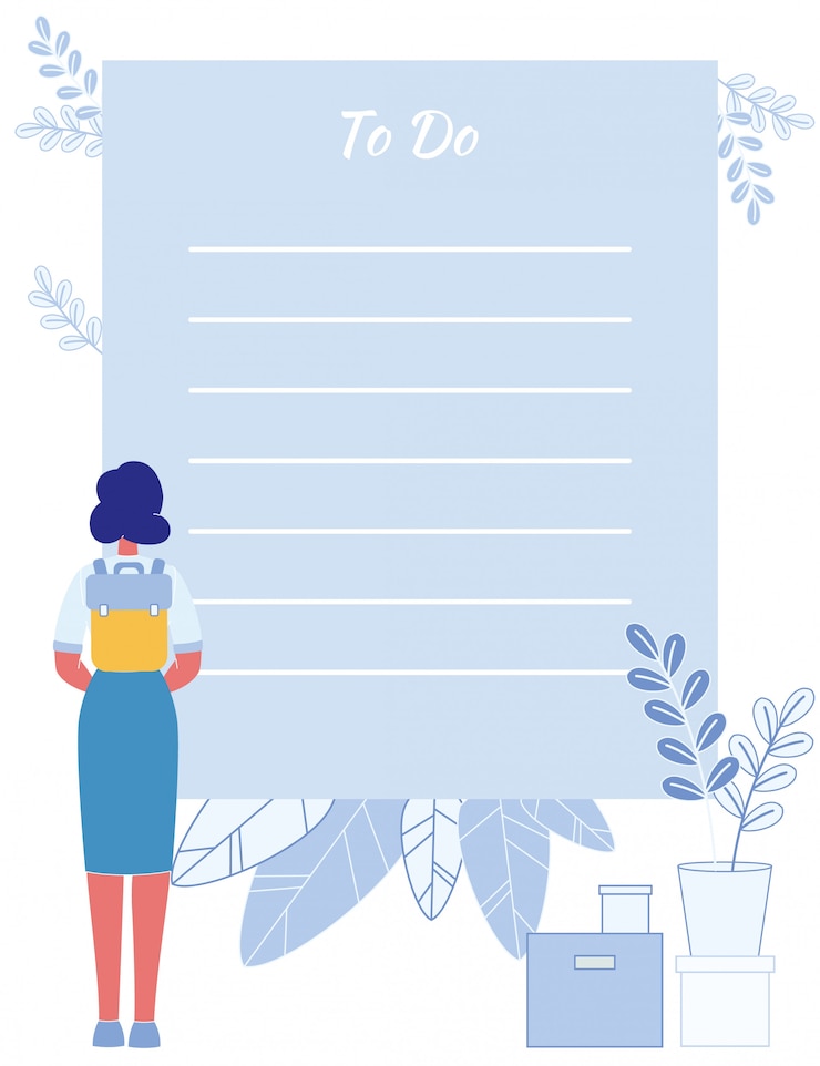 Vector recordatorio de lista de tareas para estudiantes con simple