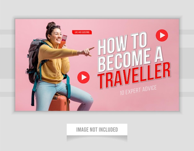 Recorrido turístico, diseño de miniaturas de youtube, servicio de marketing de turismo de hotel, banner web en miniatura de vídeo
