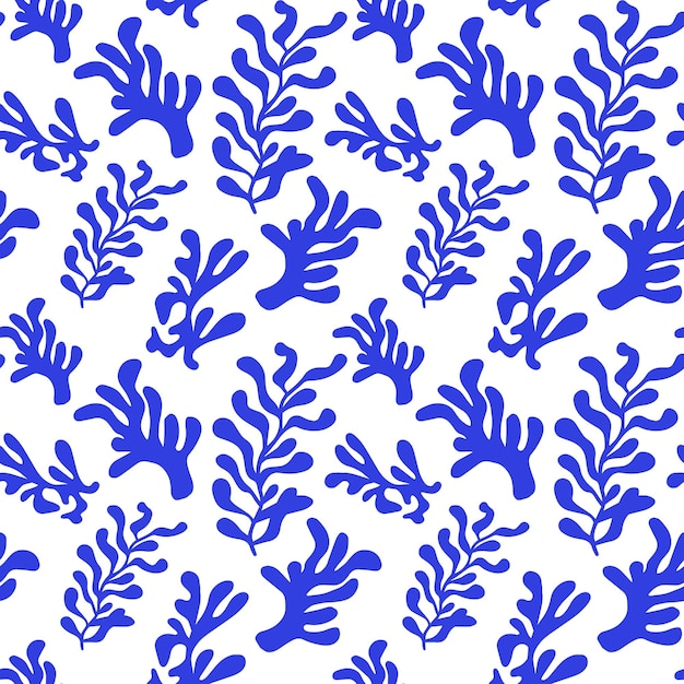 Recorte de hoja abstracta formas de patrones sin fisuras estilo Matisse