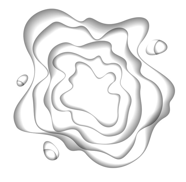 Recorte de papel blanco abstracto formas curvas en capas, ilustración vectorial en estilo de corte de papel. diseño para tarjetas de visita, presentaciones, volantes o carteles.