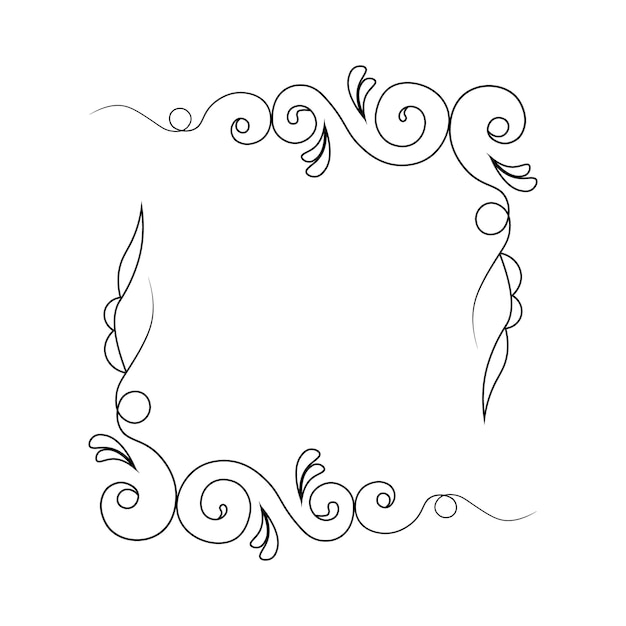 Rectángulo flor marco floral marco contorno vector elemento