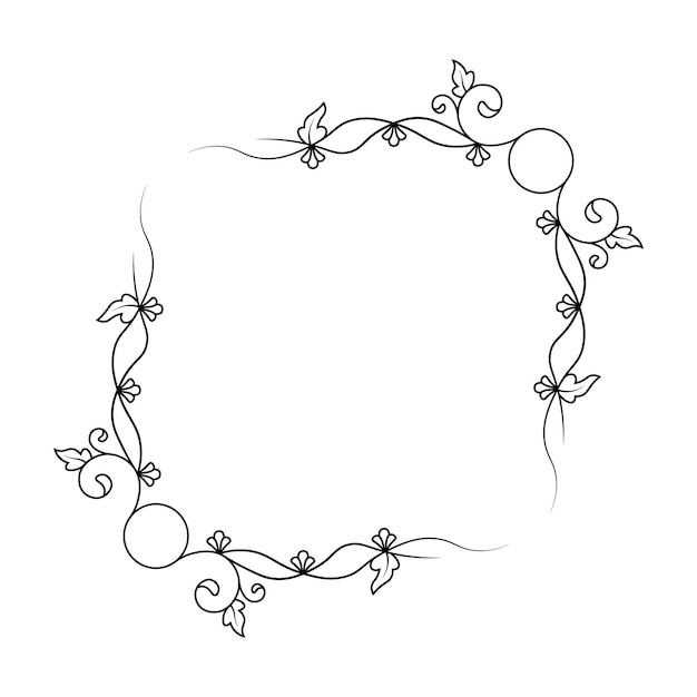 Rectángulo flor marco floral marco contorno vector elemento