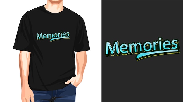 Vector recuerdos texto diseño de camiseta