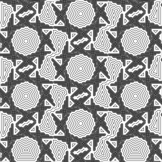 Recurso de diseño de fondo con patrones geométricos negros sin costuras