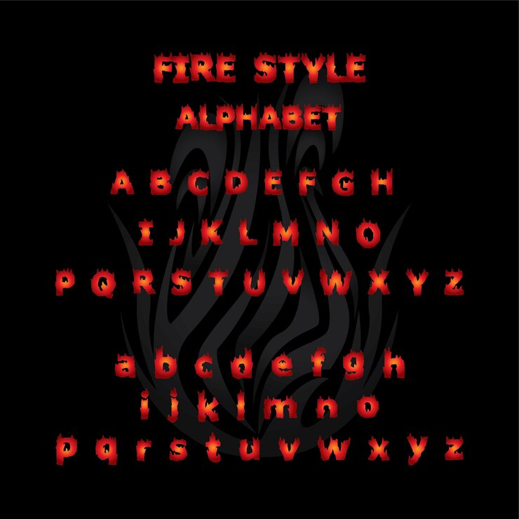 Recurso vectorial para fuentes FireStyle e ilustraciones del alfabeto