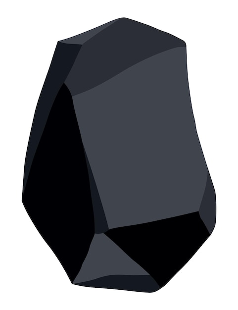 Vector recursos minerales de carbón negro piezas de piedra fósil forma poligonal piedra de roca negra de grafito o carbón icono de recurso energético de carbón