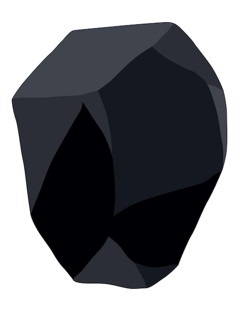 Recursos minerales negros de carbón Trozos de piedra fósil Forma poligonal Piedra de roca negra de grafito o carbón Ícono de carbón de recursos energéticos