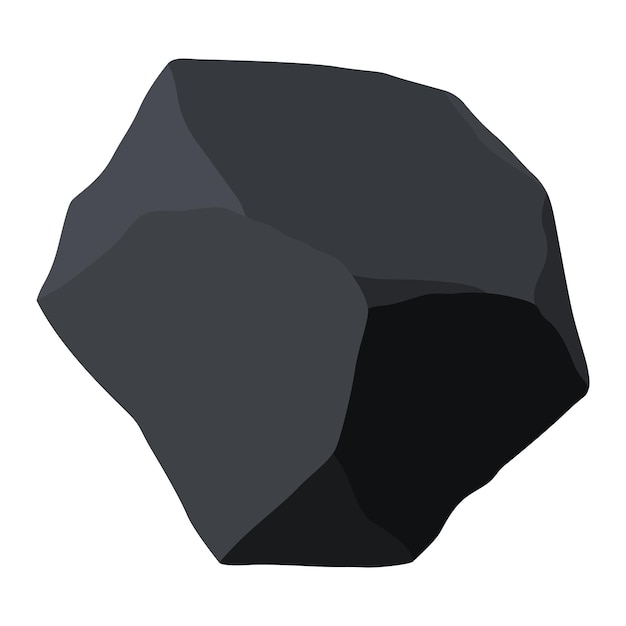 Recursos minerales negros de carbón Trozos de piedra fósil Forma poligonal Piedra de roca negra de grafito o carbón Ícono de carbón de recursos energéticos