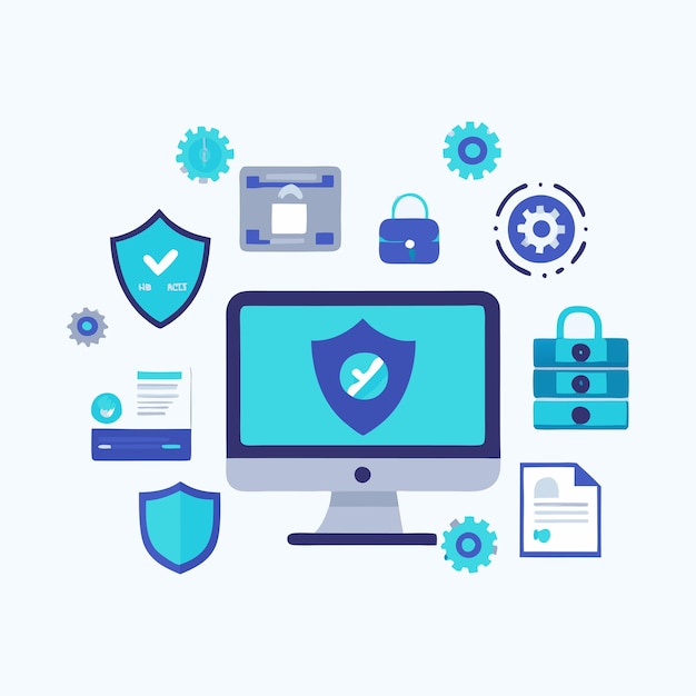 Recursos vectoriales de infografías de seguridad cibernética