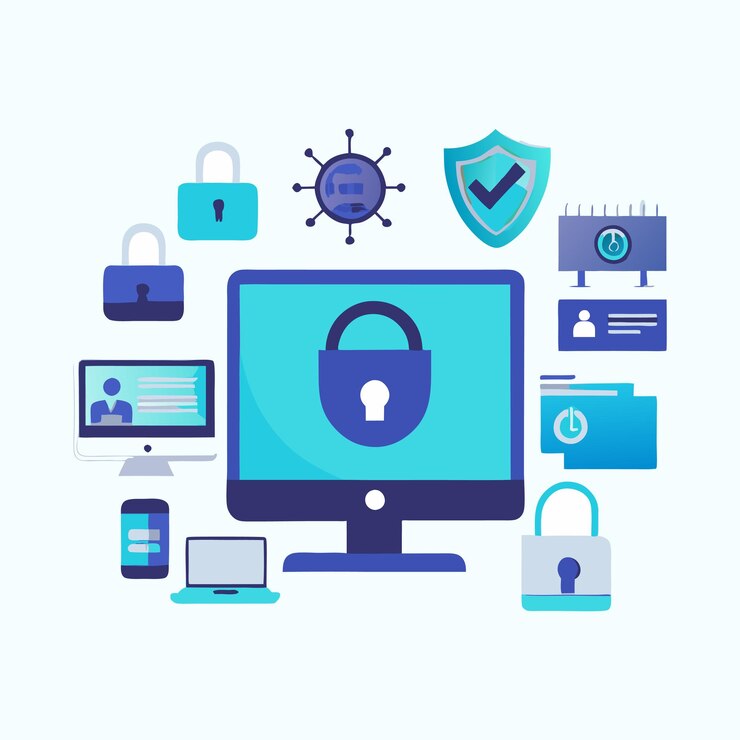 Vector recursos vectoriales de infografías de seguridad cibernética