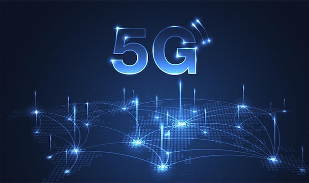 Red 5G, conexión inalámbrica a Internet, conexión Wi-Fi, concepto de red de comunicación, banda ancha de alta velocidad