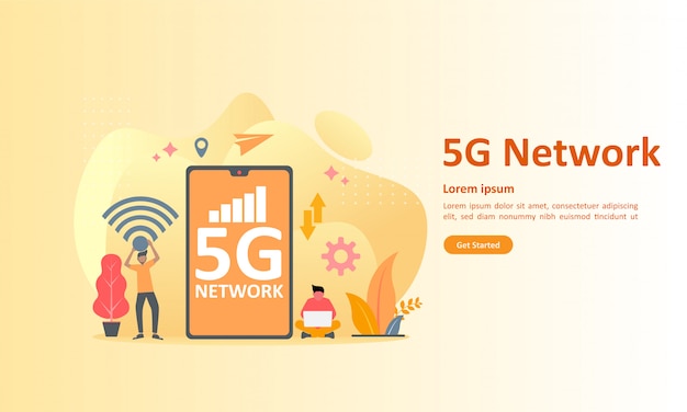 Vector red 5g internet móvil inalámbrico