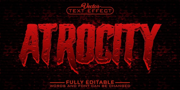 Vector red acrocitys vector editable text effect template