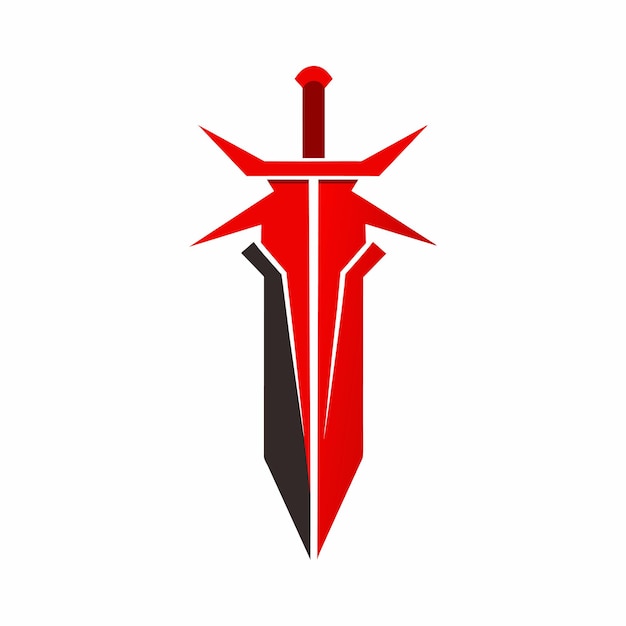 Red and Black Futuristic Sword Logo