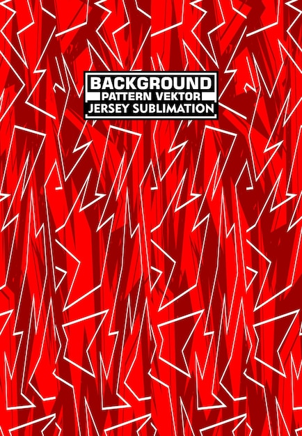 Red and White Abstract Lightning Jersey Sublimation Design