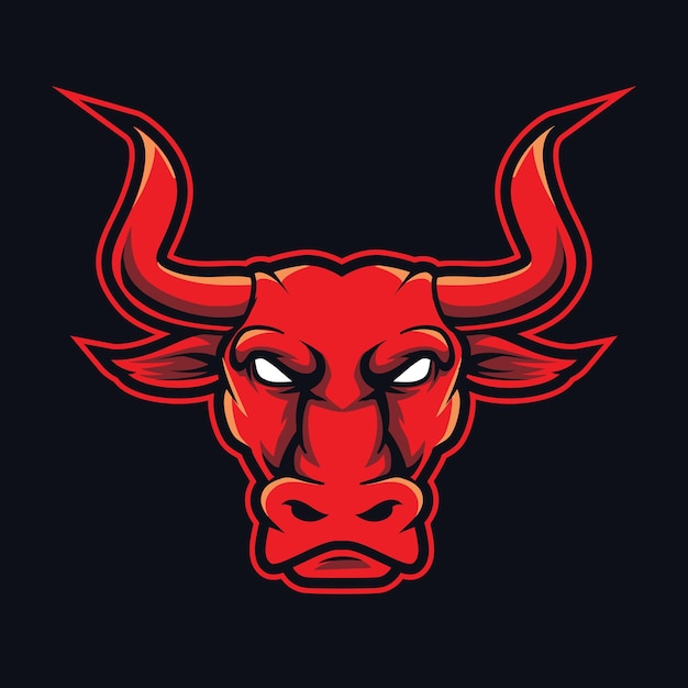 Red bull esport mascota roja para deportes y logotipo de esports