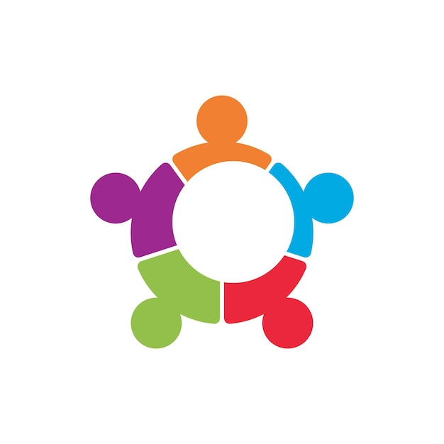 Red comunitaria y vector de plantilla de diseño de logotipo social