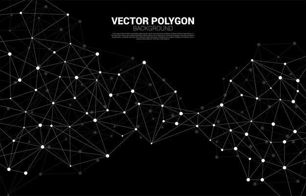 Red de conexión de fondo de polígono de puntos. Concepto de red de negocios, tecnología, datos y química. El fondo abstracto de línea de conexión de punto representa la red futurista y la transformación de datos