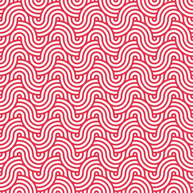 Red sin costuras abstractas geometrías japonesas círculos líneas y ondas patrón