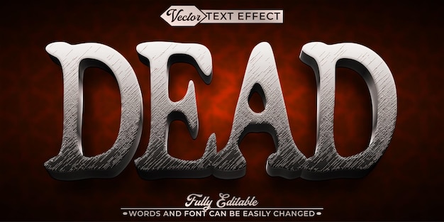 Red Dark Dead Vector Modelo de efecto de texto editable