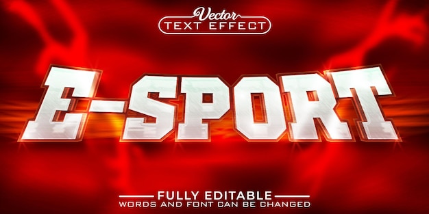 Red Gamer ESport Vector Plantilla de efecto de texto editable