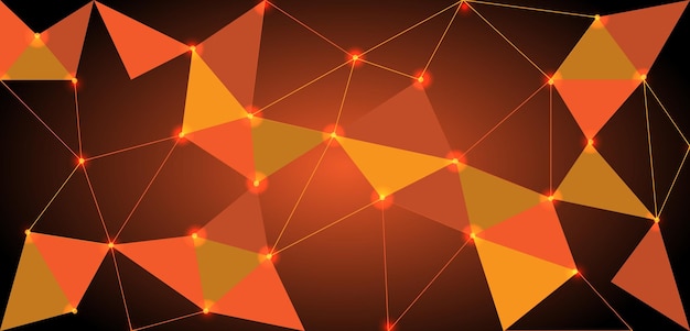 Red geométrica con triángulos brillantes