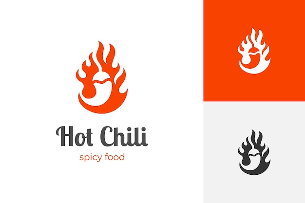 Red Hot Chili concepto de diseño de íconos de logotipo vectorial Burning Spicy Pepper plantilla de diseño de logotipo