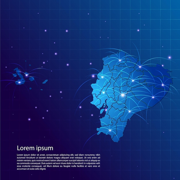 Red de internet del mapa de ecuador