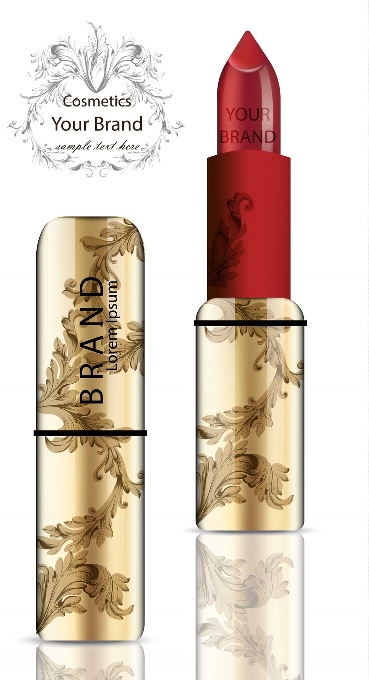 Vector red de lápiz labial embalaje realista vector