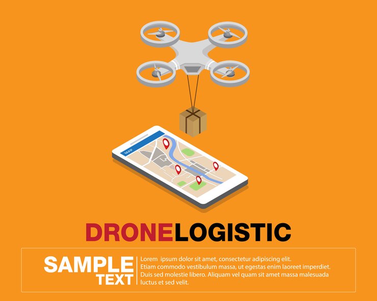 Vector red logística de drones