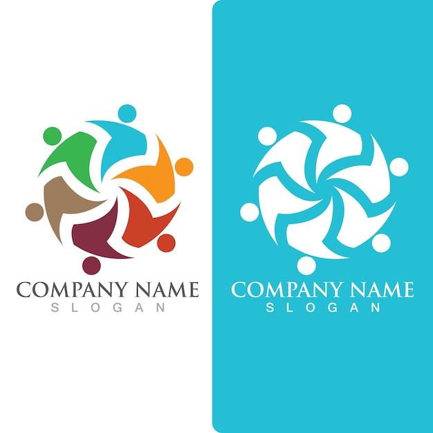 Red de logotipo de grupo comunitario e icono social