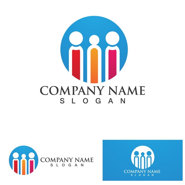 Red de logotipo de grupo comunitario e icono social