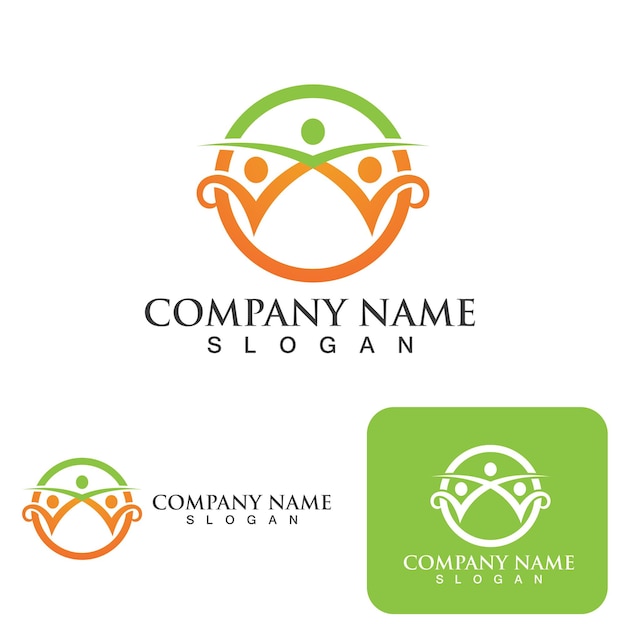 Red de logotipo de grupo comunitario e icono social