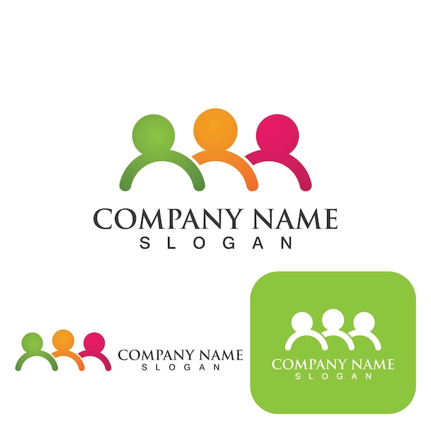 Red de logotipo de grupo comunitario y vector de icono social