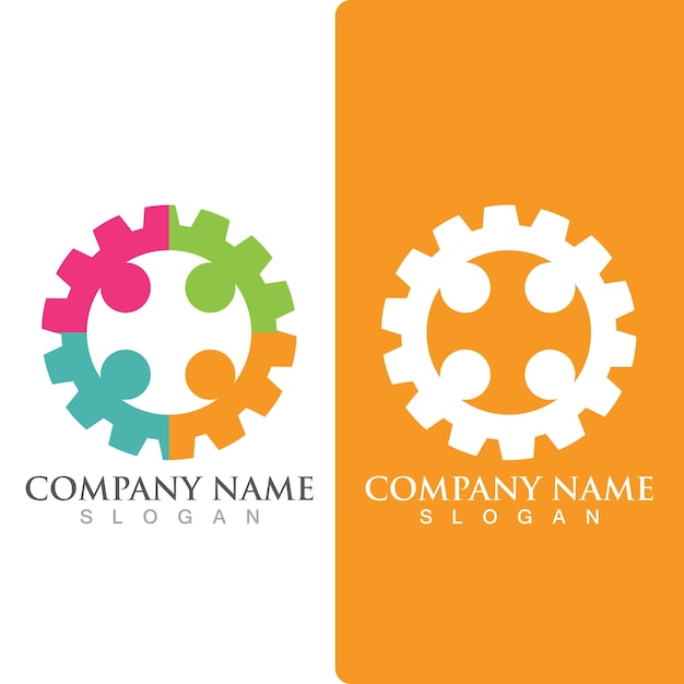 Red de logotipo de grupo comunitario y vector de icono social