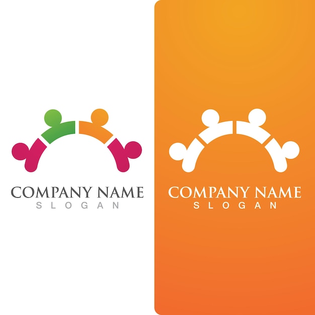 Red de logotipo de grupo comunitario y vector de icono social