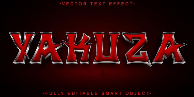 Red mafia yakuza vector totalmente editable objeto inteligente efecto de texto