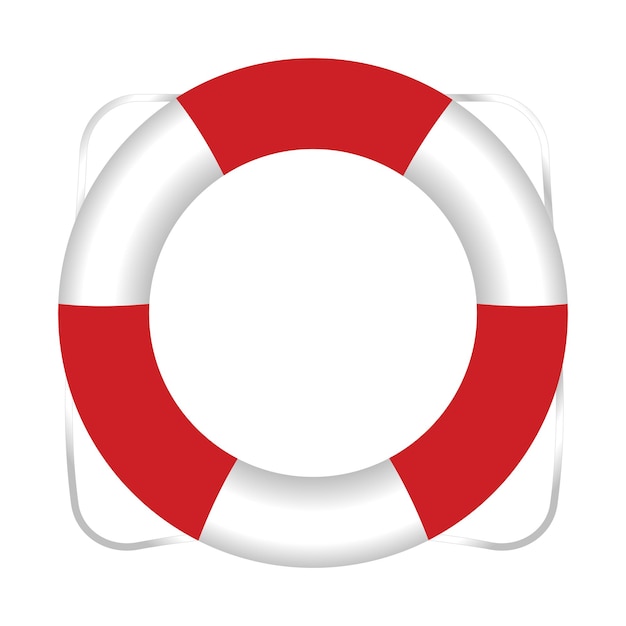 Red Marine Lifebuoy Seguridad en el agua Cinturón salvavidas de rescate aislado sobre fondo blanco
