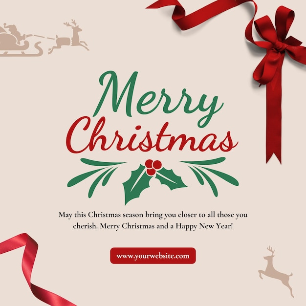 Red Minimalist Feliz Navidad en su cuenta de Instagram