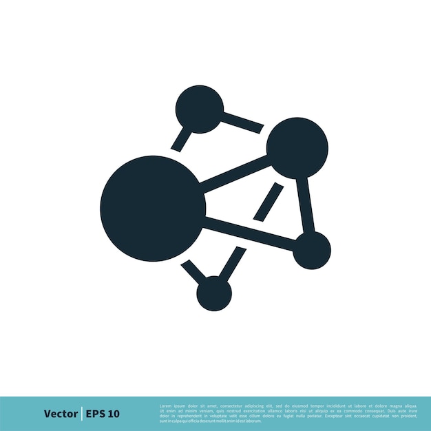 Red Molécula Icono Vector Logo Plantilla Ilustración Diseño Vector EPS 10