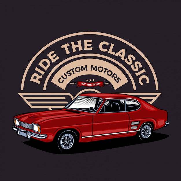 Red muscle car clásico