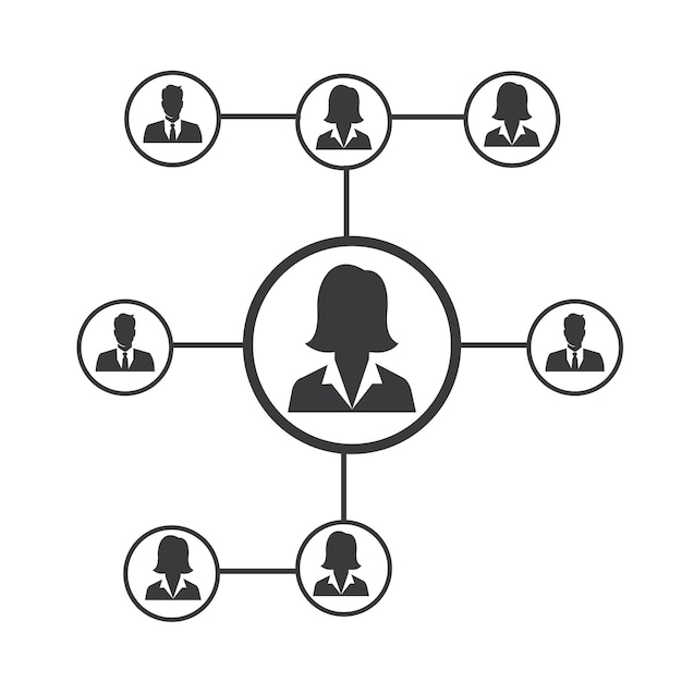 Red de personas y plantilla de diseño de iconos sociales