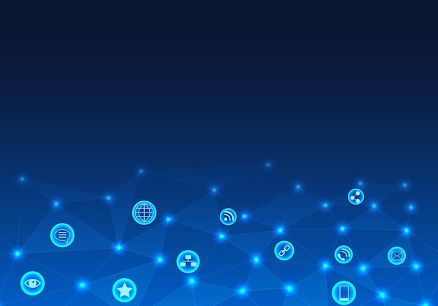 Red que distribuye datos a través de tecnología inteligente para hacer negocios convenientemente o buscar