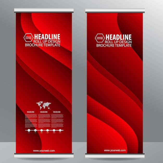 Red Roll Up Banner plantilla