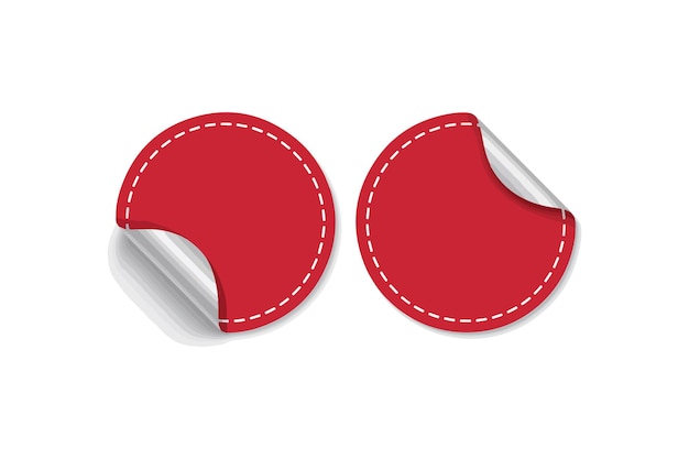Red Round Stickers with Peel-Off Corner for Promotional Purposes